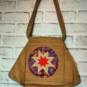 JCPenney Tan Star Patchwork Travel Bag